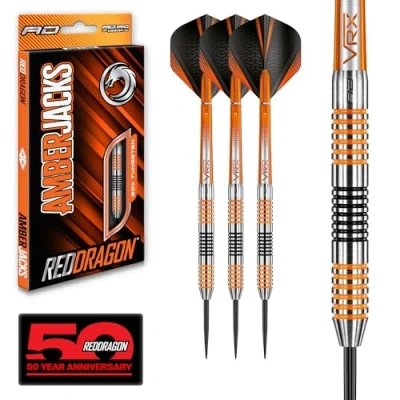 Abbildung von RED DRAGON Amberjack Series Steel Profi Dartpfeile Steeldarts Set mit Flights und Schäfte