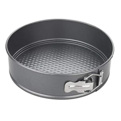Abbildung von Chef Aid Springform Kuchenform, antihaftend, Schnelllöse System, 19 cm Innendurchmesser, 20,5 Außendurchmesser inkl. Verriegelung, Grau