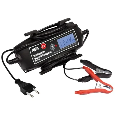 Abbildung von EUFAB 16616 Intelligentes Batterieladegerät, 6/12 V, 4 A, mit Kabelaufroller, Schwarz