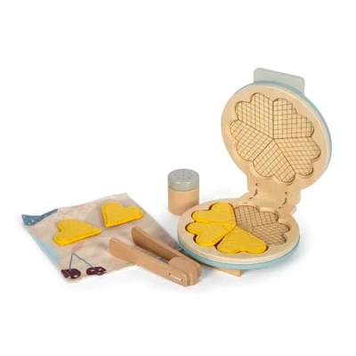 Abbildung von small foot Waffeleisen Set „Tasty“ aus Holz, Zubehör für die Spielküche, Küchen Spielset Kinder ab 3 Jahren, 12492