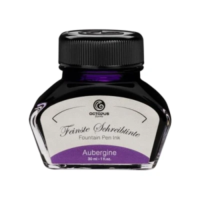 Abbildung von Füllhaltertinte, Schreibtinte für Füllhalter und Glasfedern, Kalligrafietinte, Füllertinte Aubergine, 30 ml im Tintenfass