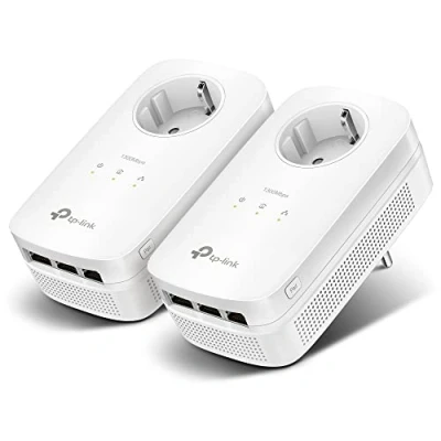 Abbildung von TP Link Powerline Adapter Set TL PA8030P KIT(1300Mbit/s, mit Steckdose, 2*2 MIMO, 6 Gigabit Ports, Plug&amp;Play, Kompatibel allen HomePlug AV/AV2 Adaptern, Ideal für Online Gaming)