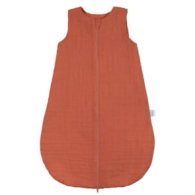 Abbildung von MAKIAN Baby Sommerschlafsack Musselin Leichter Schlafsack aus 100 % Baumwolle ärmellos, atmungsaktiv, TOG 1.0 ÖkoTex Standard 100 Frühling &amp; Sommer Terracotta 80