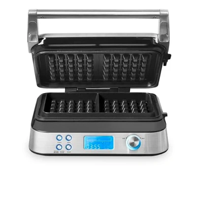 Abbildung von GASTROBACK 42424 Waffeleisen Advanced Control, 5 Verschiedene Programme, 7 Bräunungsstufen, Steuerung über LCDDisplay, 1.600 Watt, Edelstahl, silber