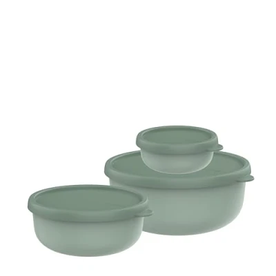 Abbildung von Mepal Mikrowellengeschirr set 3 teilig Lumina Frischhaltedosen mit Deckel für Kühlschrank, Gefrierschrank, Dampfgarer &amp; Mikrowelle Aufbewahrungsbox 250 + 750 1500 ml Nordic sage