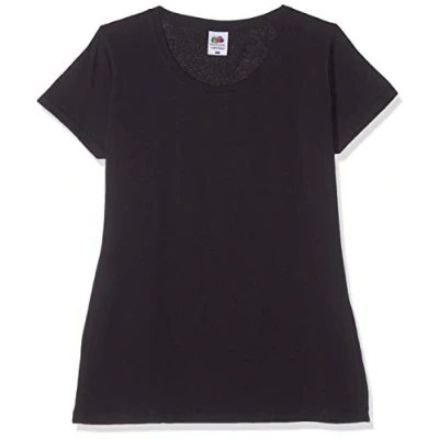 Abbildung von Fruit of the Loom Damen Lady fit Original Tee, 3 Pack T Shirt, Schwarz (Black 36), (Herstellergröße: Large) (3er Pack)
