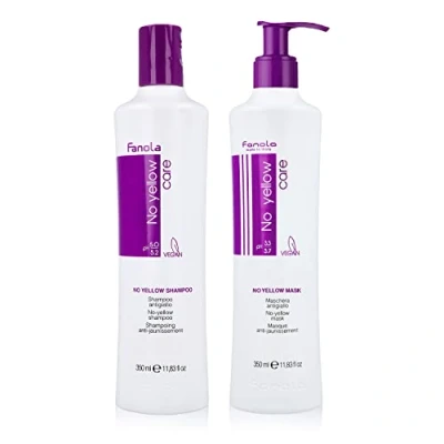 Abbildung von Fanola anti gelb Haarschampoo plus Haarmaske für Erweichend, 2 X 350 ml