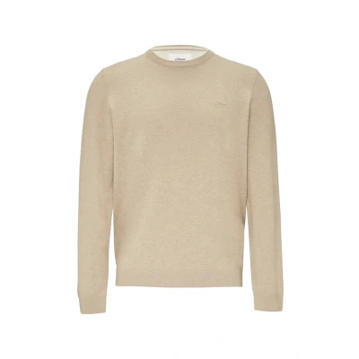 Abbildung von s.Oliver MIT Logostickerei Strickpullover, Herren, Größe: 3XL, Sandfarben