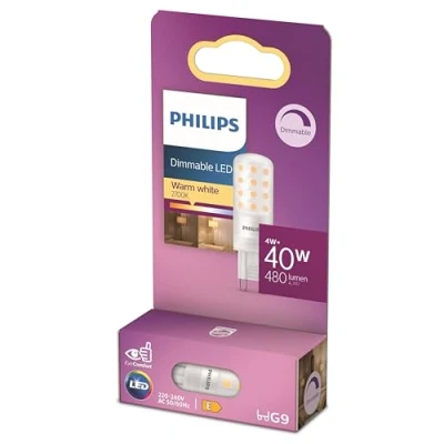 Abbildung von Philips LED Standard Brenner, Ersatz für 40W Halogen, G9 Sockel, warmweißes Licht 2700K, dimmbar