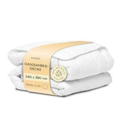 Abbildung von WENDRE 240x260 cm Ganzjahres Bettdecke Antiallergisch &amp; Waschbar Decke 4 Jahreszeiten Bettdecken für Sommer Winter, Leichte Sommerdecke