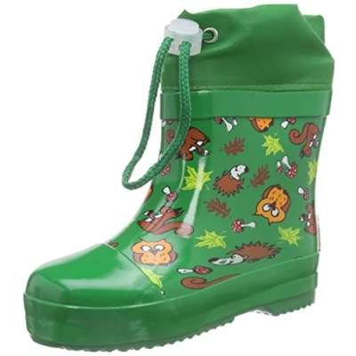 Abbildung von Playshoes Gummistiefel Halbschaft gefüttert Regenstiefel, grün Waldtiere, 21 EU