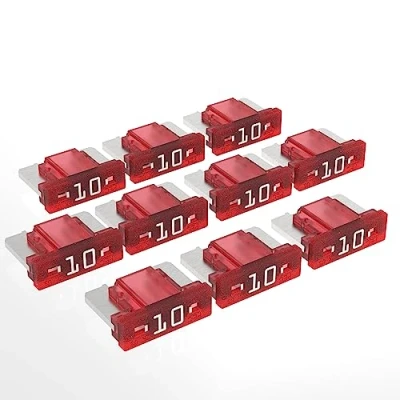 Abbildung von AUPROTEC Mini LP Kfz Sicherungen Flachstecksicherungen 2A 30A Auswahl: 10A Ampere rot, 10 Stück