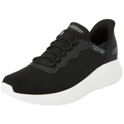 Abbildung von Skechers Herren Sneakers, Schwarzer Strick, weißer Rand, 45 EU