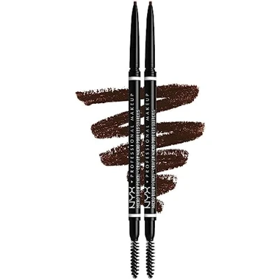 Abbildung von NYX Professional Makeup Micro Brow Pencil Doppelpack, Doppelseitig mit ausdrehbarem Augenbrauenstift und Bürstchen, Vegane Formel, Farbton: Espresso