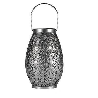 Abbildung von Pauleen 48294 LED Solar Laterne Sunshine Temptation 23,5 cm Silber IP44 Solarleuchte