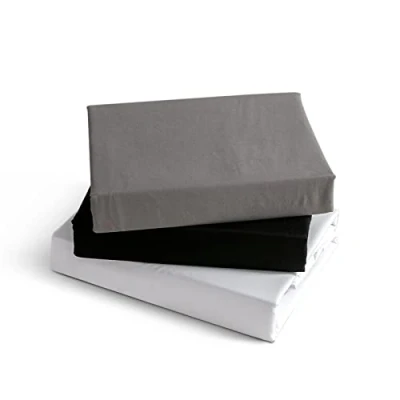 Abbildung von KONO Bedding Spannbettlaken Gebürstete Mikrofaser Spannbetttuch 30 cm Tiefe Tasche (Schwarz, 160x200cm), BS 3 160 BK