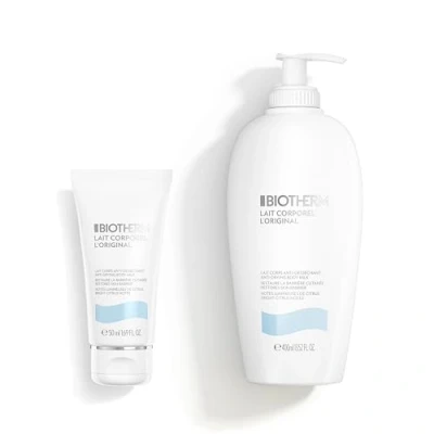 Abbildung von Biotherm Set Lait Corporel 400ml + 50ml, feuchtigkeitsspendende Körperlotion, Bodylotion für hydratisierte Haut