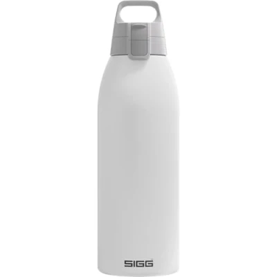 Abbildung von SIGG Isolierte Trinkflasche Thermosflasche Shield Therm One White kohlensäurehaltige Getränke Auslaufsicher Spülmaschinenfest BPA frei 90% recycelter Edelstahl Weiss 1.5L