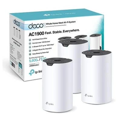 Abbildung von TP Link Deco S1900 Mesh WLAN Set (3er Pack), AC1900 Dual Band Router &amp; Repeater, 3X Gigabit Ports für Jede Einheit, empfohlen Häuser mit 3 5 Schlafzimmern, Umfassender Jugendschutz