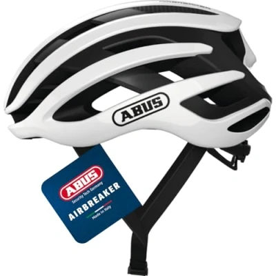 Abbildung von ABUS Rennradhelm AirBreaker High End Fahrradhelm für den professionellen Radsport Jugendliche und Erwachsene Helm Damen Herren Weiß, Größe S