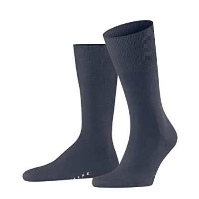 Abbildung von FALKE Herren Socken Airport M SO Wolle Baumwolle einfarbig 1 Paar, Blau (Dark Blue Melange 6688), 43 44