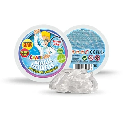 Abbildung von CRAZE MAGIC DOUGH Flüssiges Glas Intelligente Knete Kinder in 70 g Dose , durchsichtig Kinderknete hüpfende &amp; elastich