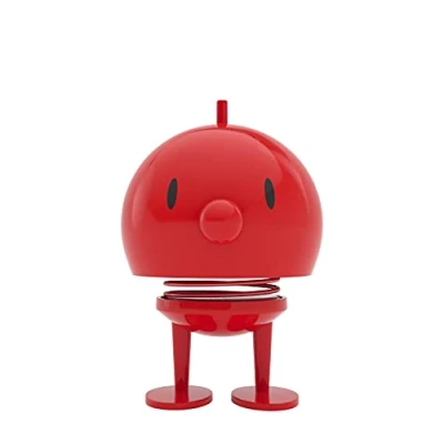 Abbildung von Hoptimist Bumble, Wackelfigur Deko Skandinavisch, Wohnzimmer, Schreibtisch Deko, Büro Gadgets, Tolle Kleine Geschenke, 10 x 15 cm, Large, Rot