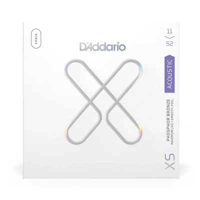 Abbildung von D&#039;Addario XSAPB1152 3P Gitarrensaiten mit Phosphorbronzebeschichtung, maximale Lebensdauer glatter Haptik und außergewöhnlichem Klang, für 6 saitige Gitarren, 11 52 Custom Light, 3er Pack