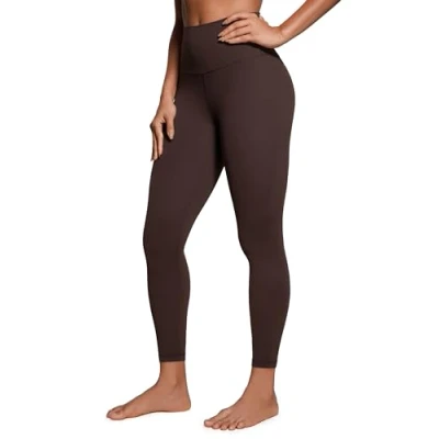 Abbildung von CRZ Yoga Butterluxe Damen High Waist Sport Leggings Blickdicht Leggins Sporthose Workout Gym Yogahose 64cm Heißes Fudge Brown 40
