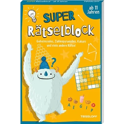 Abbildung von Super Rätselblock ab 11 Jahren. Geheimcodes, Zahlenpyramiden, Kakuro und viele andere Rätsel / Für Knobelfans Von Rätselmacher Stefan Heine: 128 Seiten Rätselspaß (Rätsel, Spaß, Spiele)