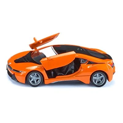 Abbildung von siku 2348, BMW i8 LCI, Orange/Schwarz, Metall/Kunststoff, 1:50, Öffenbare Türen, Abnehmbare Reifen