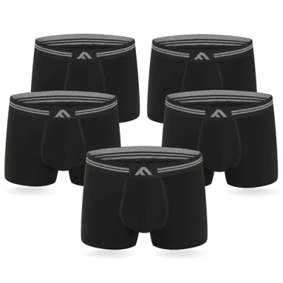 Abbildung von FM London herren (5er pack) Bambus boxershorts Boxer Shorts, Schwarz, XL EU