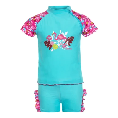 Abbildung von Playshoes zweiteilig Schwimmshirt Badeshorts Badebekleidung Unisex Kinder,Flamingo,74 80