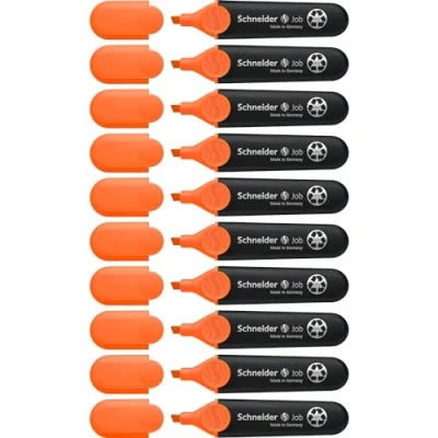 Abbildung von Schneider Job 150 Textmarker (aus recyceltem Kunststoff, ausgezeichnet mit Der blaue Engel) 10er Pack orange