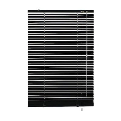 Abbildung von GARDINIA Alu Jalousie, Sichtschutz, Lichtschutz, Blendschutz, Wand und Deckenmontage, Aluminium Schwarz, 100 x 175 cm