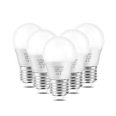 Abbildung von Vicloon E27 LED Lampe, 5er Pack G45 Birne 3W ersetzt 25W Glühlampen, 280 Lumen, 3000K Warmweiß, AC 220V 240V, Nicht Dimmbar Energiesparlampe, 270 Strahlwinkel Globe Leuchtmittel