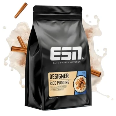 Abbildung von ESN Instant Rice Pudding, Natural, 3000 g, Energiequelle mit wenig Fett &amp; ohne Zucker der perfekte Snack, geprüfte Qualität made in Germany