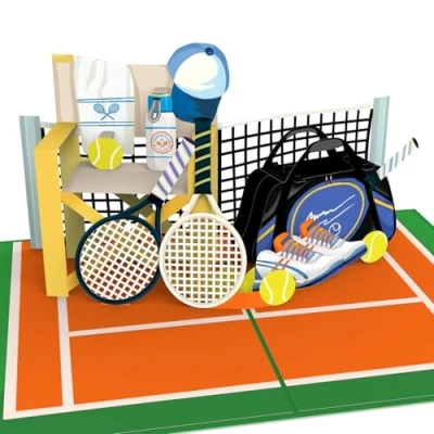 Abbildung von papercrush® Pop Up Karte Tennis Lustige 3D Geburtstagskarte mit Tennismotiv für Tennisspieler (Männer, Frauen, Jungen &amp; Mädchen) Geschenkidee zum Geburtstag Tennistrainer oder Sportlehrer