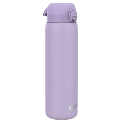 Abbildung von Ion8 Vakuumisolierte Edelstahl Trinkflasche, 1 Liter, 920 ml, Auslaufsicher, Einhandöffnung, Sichere Verriegelung, Spülmaschinenfest, Tragegriff, Langlebig, Ideal für Sport und Yoga, Helles Lila