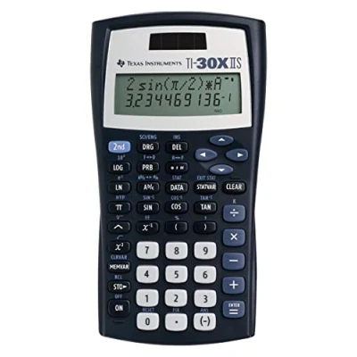 Abbildung von Texas Instruments TI 30 XIIS Schulrechner (zweizeilig, Solar und Batteriebetrieb) Dunkelblau