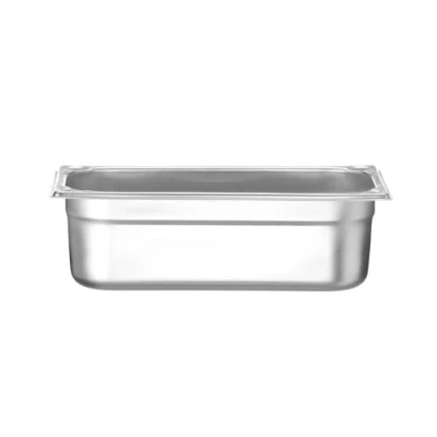 Abbildung von HENDI Gastronormbehälter, Temperaturbeständig von 40 bis 300C, Heissluftöfen Kühl und Tiefkühlschränken Chafing Dishes Bain Marie, Stapelbar, 4L, GN 1/3, 325x176x(H)100mm, Edelstahl