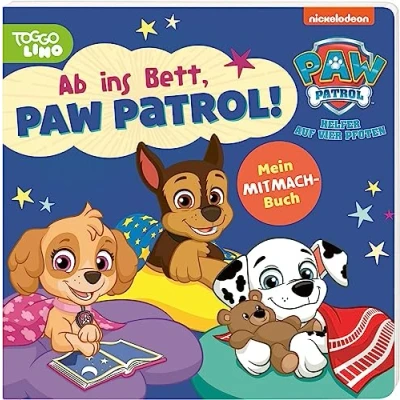 Abbildung von PAW Patrol Pappbilderbuch: ab ins Bett, Patrol!: Interaktive Gutenachtgeschichte für Kinder 3 Jahren Mit Marshall, Rubble, Chase, Rocky und Skye