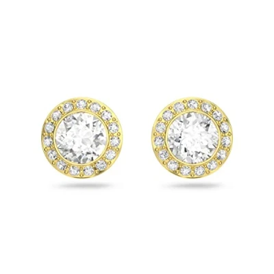 Abbildung von Swarovski Angelic Ohrstecker, Rund, Weiss, Goldlegierungsschicht