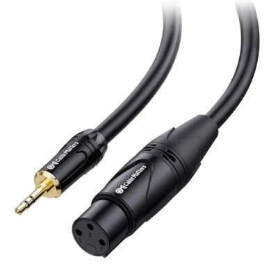 Abbildung von Cable Matters asymmetrisches 3,5mm auf XLR Kabel, 0,9m, Stecker Buchse (XLR Female klinke 3,5 mm, 1/8 Kabel)