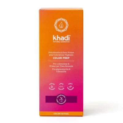 Abbildung von khadi COLOR PREP Pflanzenhaarfarbe, Haarfarbe zur Vorpigmentierung für ein intensives Farbergebnis &amp; Vorbereitung auf die natürliche Färbung, Naturhaarfarbe 100% pflanzlich vegan, Naturkosmetik 100g