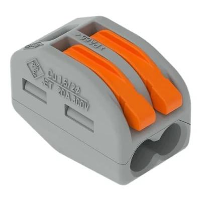 Abbildung von WAGO CLASSIC Verbindungsklemmen 222 412 2 Leiter, bis 4 mm², 50 Stück, Kabelverbinder mit Hebeln für alle Leiterarten weltweit, bestätigte Anwendungssicherheit