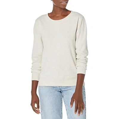 Abbildung von Amazon Essentials Damen Fleece Sweatshirt mit Rundhalsausschnitt (in Übergröße erhältlich), Haferbeige Meliert, XS