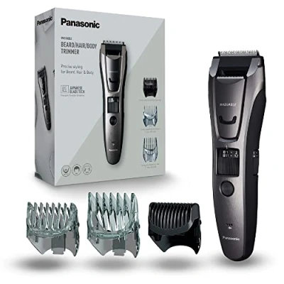 Abbildung von Panasonic ER GB80 H503 Bart , Haar &amp; Körperschneider für Männer, tragbarer kabelloser, wasserdichter Trimmer, 39 Längen, 3 Aufsätze, Präzisions kabellos kabelgebunden, Dunkelsilber