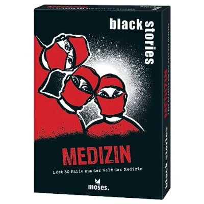 Abbildung von moses. Black Stories Medizin, 50 Rätsel aus der Welt Krimi Kartenspiel mit Spielvariante und Punktechips, Rätselspiel