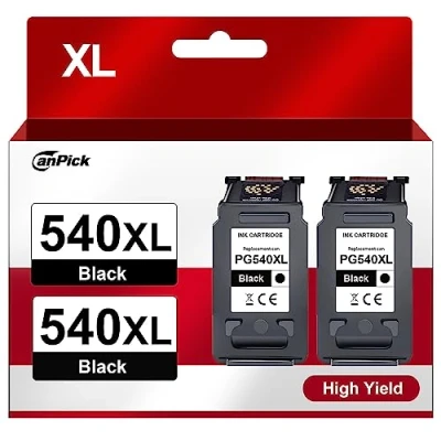Abbildung von CanPick 540 XL PG 540XL Schwarz Kompatibel für Canon Druckerpatronen PG540 PG540XL BK Pixma MG3650s TS5150 TS5100 MX475 TS5151 MG4250 MG3600 MG3650 MX395 (2 Schwarz)